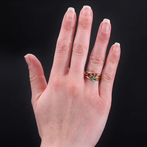 Bague 53 Bague améthyste tourmaline émeraude 58 Facettes 20-258