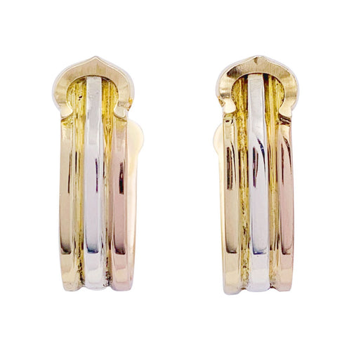Boutons de manchette Boutons de manchettes Cartier Mini Ressort CC trois ors. 58 Facettes 32489