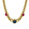 Collier Bulgari 1970' Collier à maillons gourmette en diamant rubis et saphir 58 Facettes