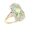 Bague 52 Design déco intemporel : bague diamant, émeraude et perle 58 Facettes 23251-0359