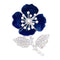 Broche Clip Boucheron, "Eglantine", en or blanc, platine, émail et diamants. 58 Facettes 33342