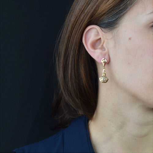 Boucles d'oreilles Pendants d'oreilles anciens or rose 58 Facettes 21-678A