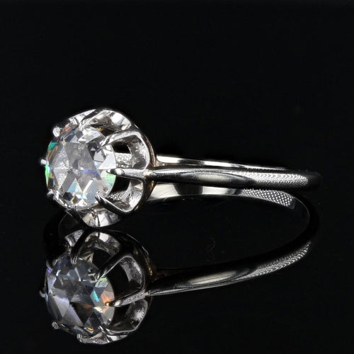 Bague 54 Solitaire diamant taillé en rose 58 Facettes 22-051
