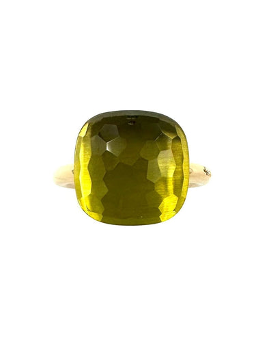Bague 54 POMELLATO - Bague « Nudo Assoluto » 2 ors et quartz vert XXL 58 Facettes