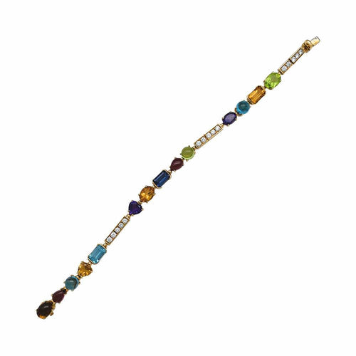 Bracelet Bracelet Bulgari, "Allegra", or jaune, diamants, pierres de couleurs. 58 Facettes 31100