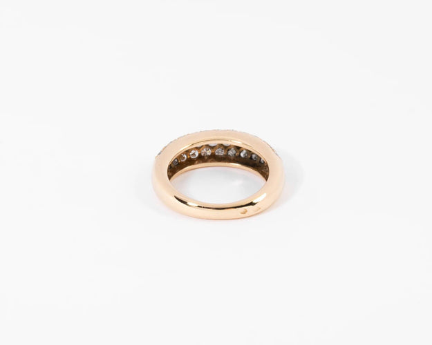 Bague Bague Cartier jonc or jaune pavage diamants 58 Facettes