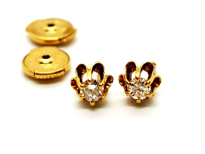 Boucles d'oreilles Boucles d'oreilles Puces Or jaune Diamant 58 Facettes 1468110CN