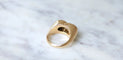 Bague 49.5 Bague Tank retro en or jaune et diamant 58 Facettes