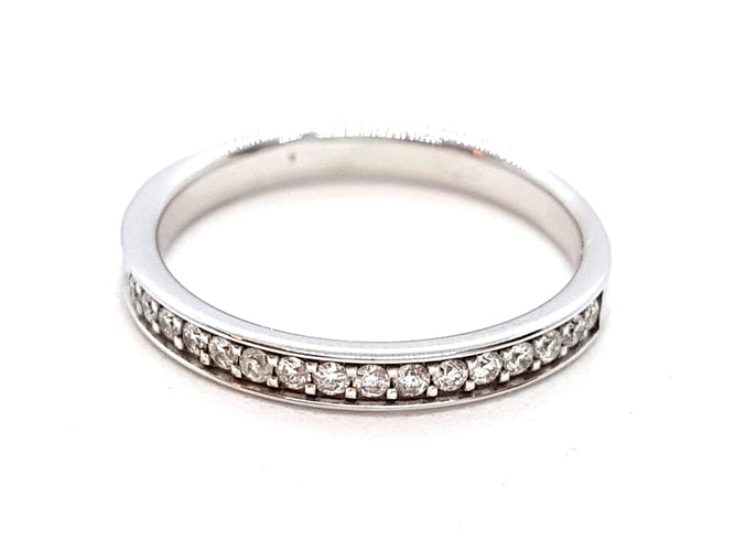 Bague 54 Bague Alliance Or blanc Diamant 58 Facettes 06350CD