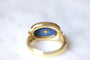 Bague Chevalière maçonnique aigle Russe à deux têtes en or et lapis-lazuli 58 Facettes
