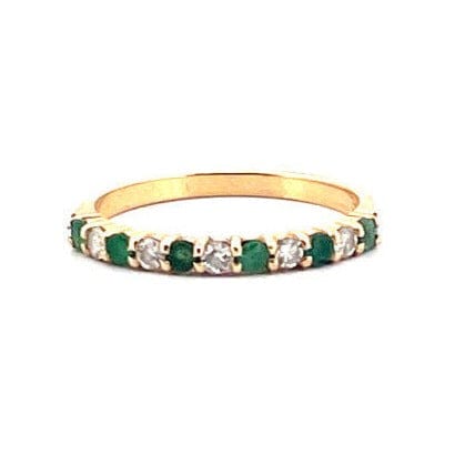 Bague Alliance émeraudes et diamants 58 Facettes