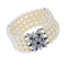 Bracelet Bracelet 4 rangs de perles fermoir or blanc saphirs diamants 58 Facettes 22-125