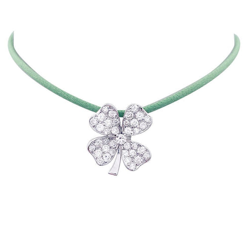Pendentif Pendentif Fred, "Trèfle", or blanc et diamants. 58 Facettes 32624