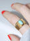 Bague chevalière or martelé et turquoise 58 Facettes