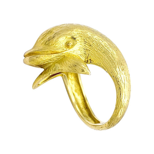 Bague 52 Bague Hermès, "Dauphin", or jaune. 58 Facettes 32586