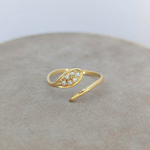 Bague Bague Serpent or jaune et diamants 58 Facettes 18691