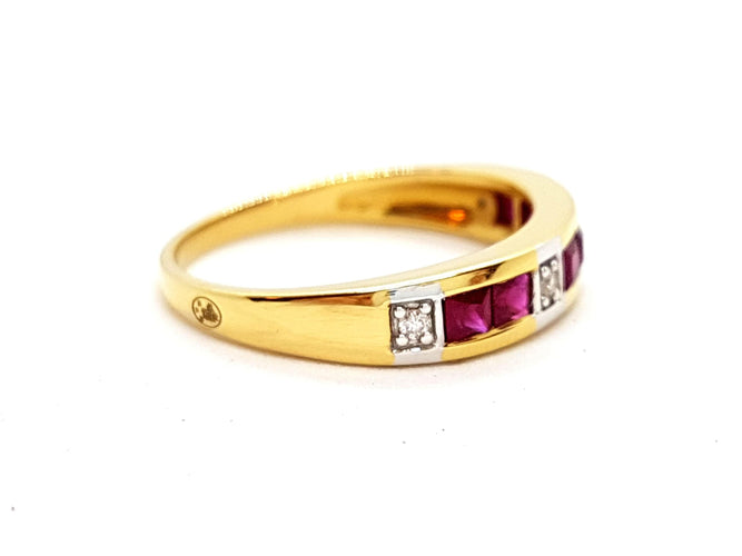 Bague 56 Bague Or jaune Rubis 58 Facettes 06319CD