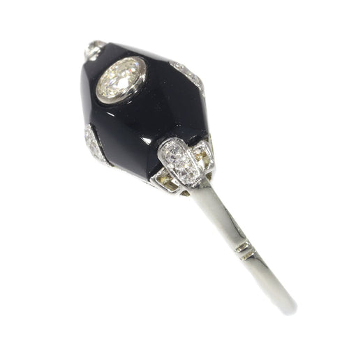 Bague 54 Bague Art Déco diamant et onyx 58 Facettes 19324-0206