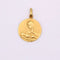Pendentif Médaille religieuse ronde Vierge priant su enfant Jésus couché or jaune 58 Facettes