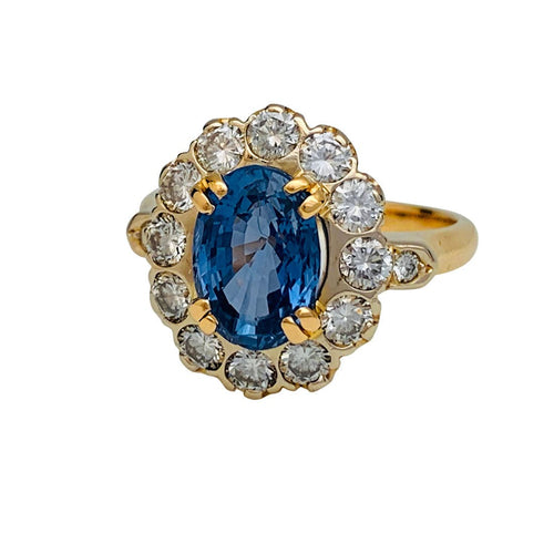Bague 52 Bague Pompadour or jaune et blanc, saphir, diamants. 58 Facettes 30907