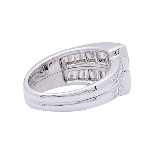 Bague 51 Bague or blanc, diamants baguette. 58 Facettes 33421