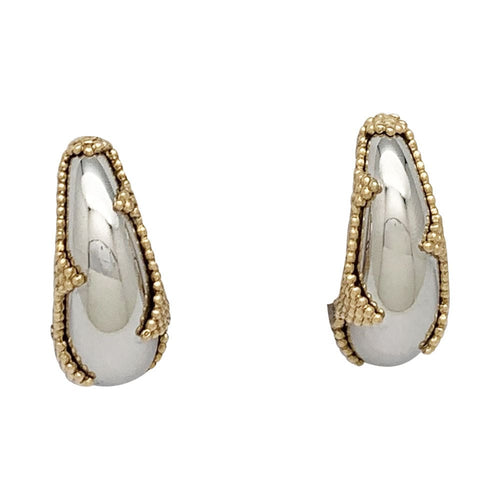 Boucles d'oreilles Clips d'oreilles A.Reza or blanc et jaune. 58 Facettes 30724