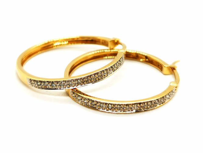 Boucles d'oreilles Boucles d'oreilles Créoles Or jaune Diamants 58 Facettes 1740879CN