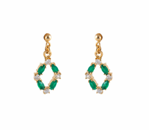 Boucles d'oreilles PENDANTS D'OREILLES OXYDES DE ZIRCONIUM & TOURMALINE 58 Facettes BO/220103 NSS