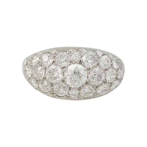 Bague 53 Bague jarretière platine et diamants. 58 Facettes 31232
