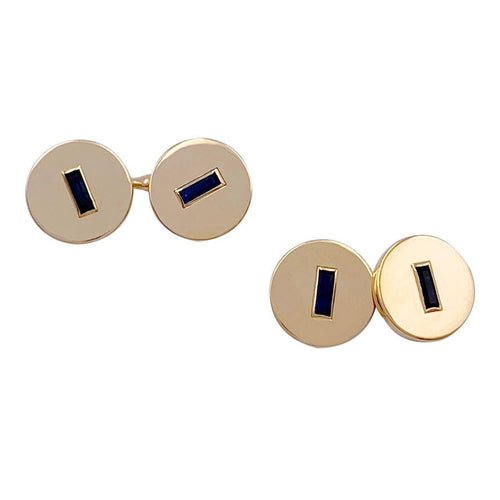 Boutons de manchette Boutons de manchette Cartier en or jaune, saphirs. 58 Facettes 32219