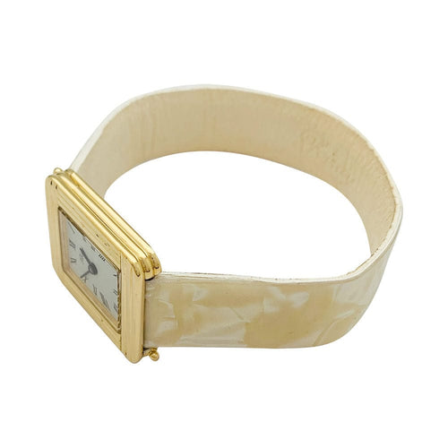 Montre Montre Poiray ,"Ma Première", en or jaune, bracelet cuir interchangeable. 58 Facettes 31885