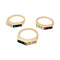 Bague 50 Ensemble de 3 bagues, or jaune, saphirs, rubis, émeraudes, diamants. 58 Facettes 32922