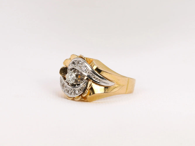 Bague Bague Tank en or et diamants 58 Facettes 446