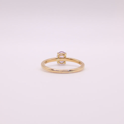 Bague Bague solitaire or jaune améthyste ovale 58 Facettes