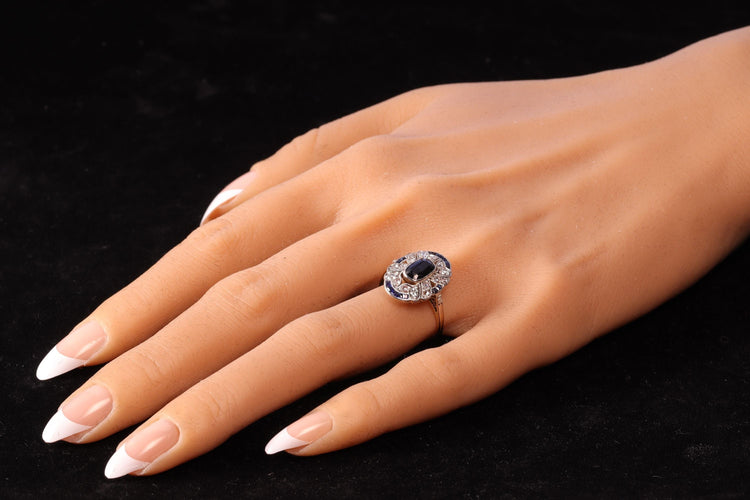 Bague 55 Bague de fiançailles Art Déco diamants Saphirs 58 Facettes 23263-0556