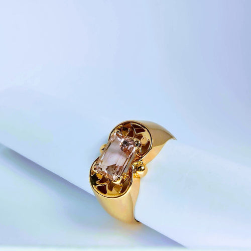 Bague Bague en or rose et morganite 58 Facettes 5586