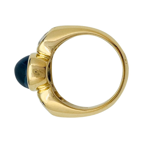 Bague 53 Bague saphir cabochon 6 cts, diamants coeurs. 58 Facettes 31736