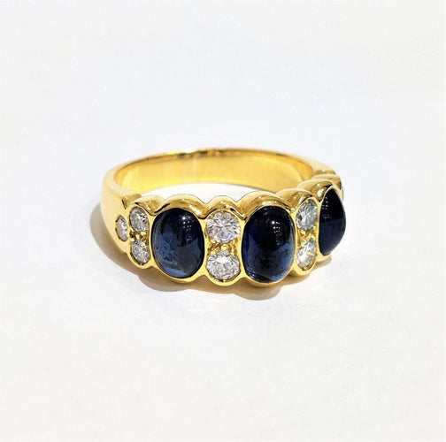 Bague 60 Bague saphirs cabochon et diamants 58 Facettes 1-782/4
