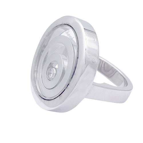 Bague 54 Bague Chopard, "Happy Spirit", or blanc, diamant. 58 Facettes 32181