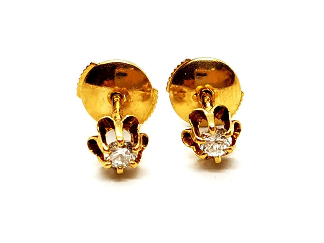 Boucles d'oreilles Boucles d'oreilles Puces Or jaune Diamant 58 Facettes 1468110CN