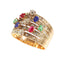 Bague 59 Une bague victorienne en pierres précieuses vieille de 140 ans - saphirs, rubis, émeraudes 58 Facettes 23360-0334