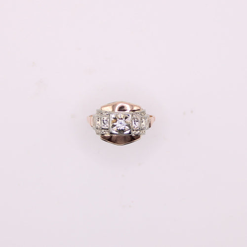 Bague Bague Tank or jaune et blanc Diamant 58 Facettes