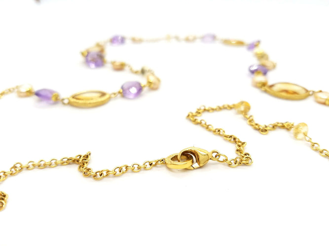 Collier Collier Sautoir Or jaune Citrine 58 Facettes 06600CD
