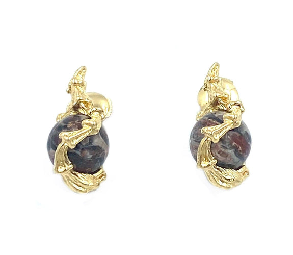 Boucles d'oreilles GILBERT ALBERT. Boucles d’oreilles or et billes interchangeables 58 Facettes
