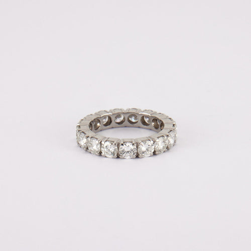 Bague 51 ALLIANCE DIAMANTS TOUR COMPLET OR BLANC 58 Facettes