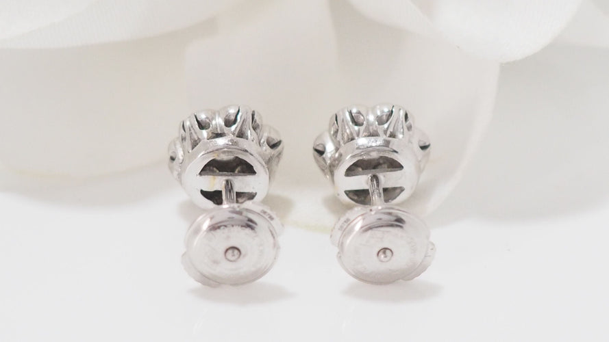 Boucles d'oreilles Boucles d'Oreilles en Or blanc & Diamants 58 Facettes 32248