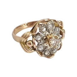Bague 50 Bague rétro or jaune diamants 58 Facettes 1-1130/9