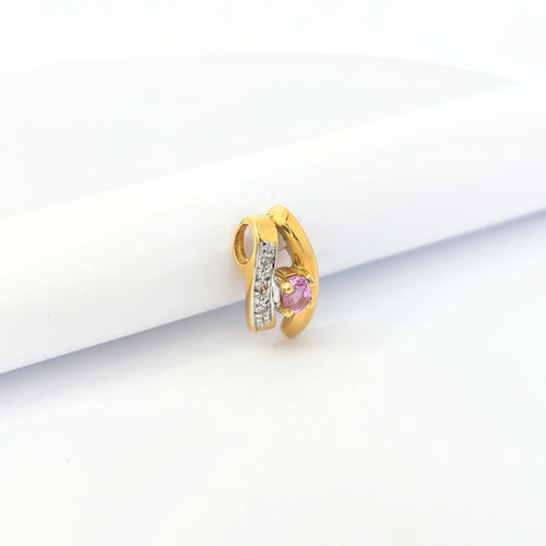 Pendentif Pendentif or jaune saphir rose et diamants 58 Facettes 27237