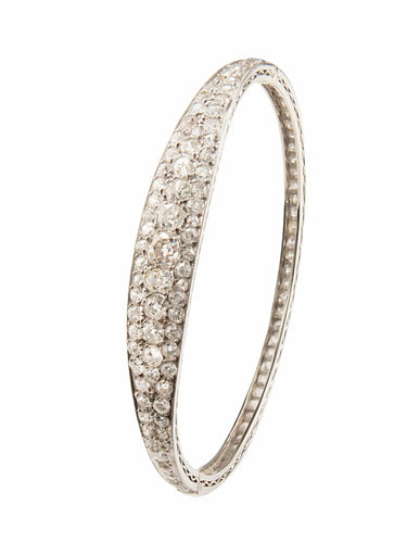 Bracelet Bracelet jonc en platine et diamants 58 Facettes