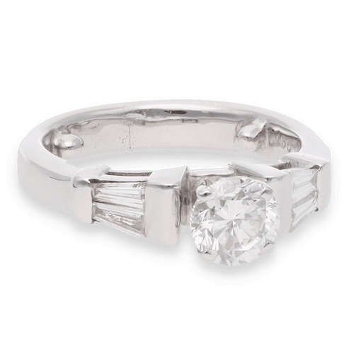 Bague Solitaire  or gris Diamants 1,40 Cts 58 Facettes